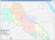 King William County Wall Map Color Cast Style
